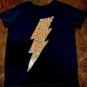 Size 4 lightning bolt sequin tee